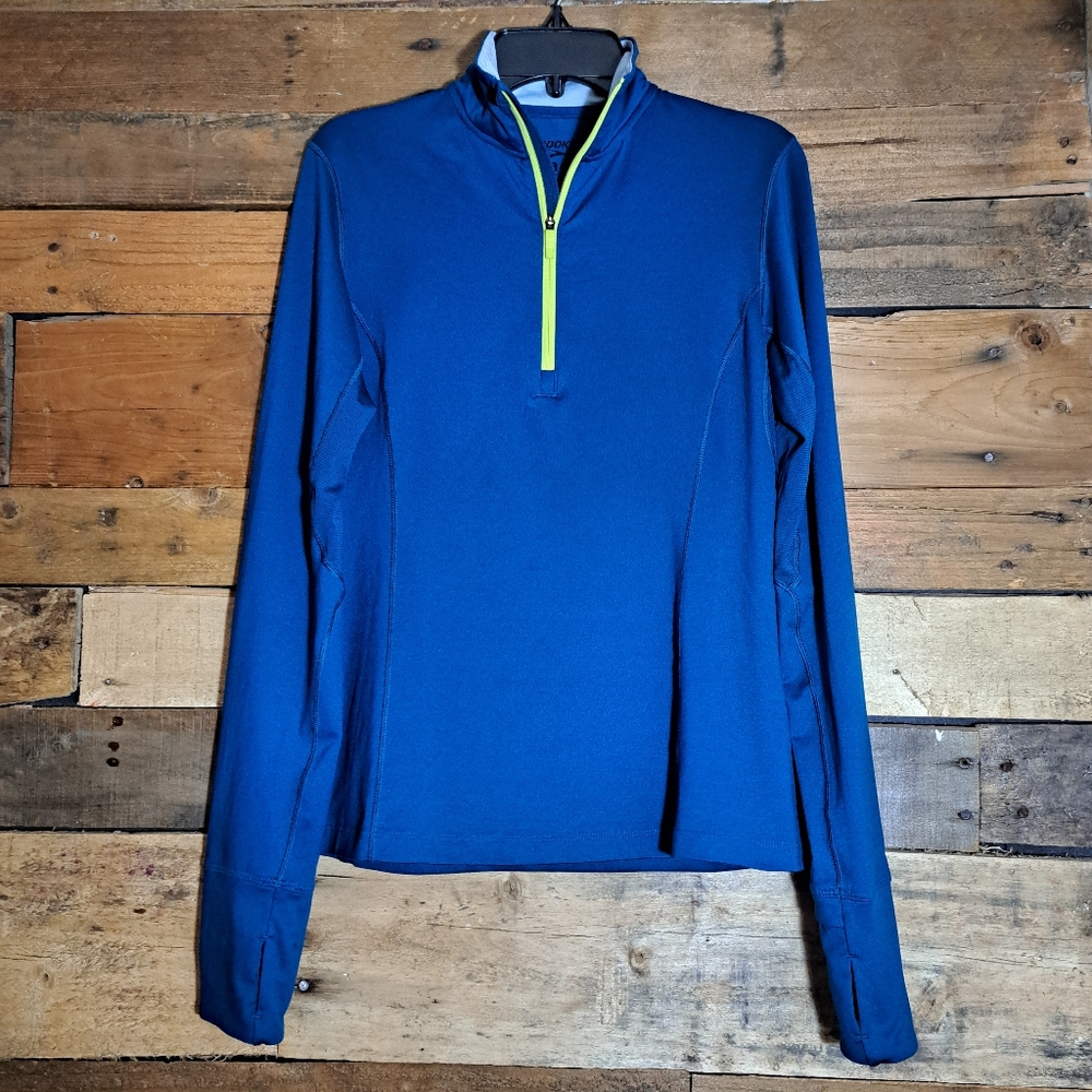 Brooks Tops | Brooks Quarter Zip Long Sleeve‎ Women's S Teal | Color: Blue/Green